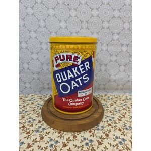 Vintage 1984 Quaker Oats Tin Can‎ Limited Edition Collectible Kitchen Decor
